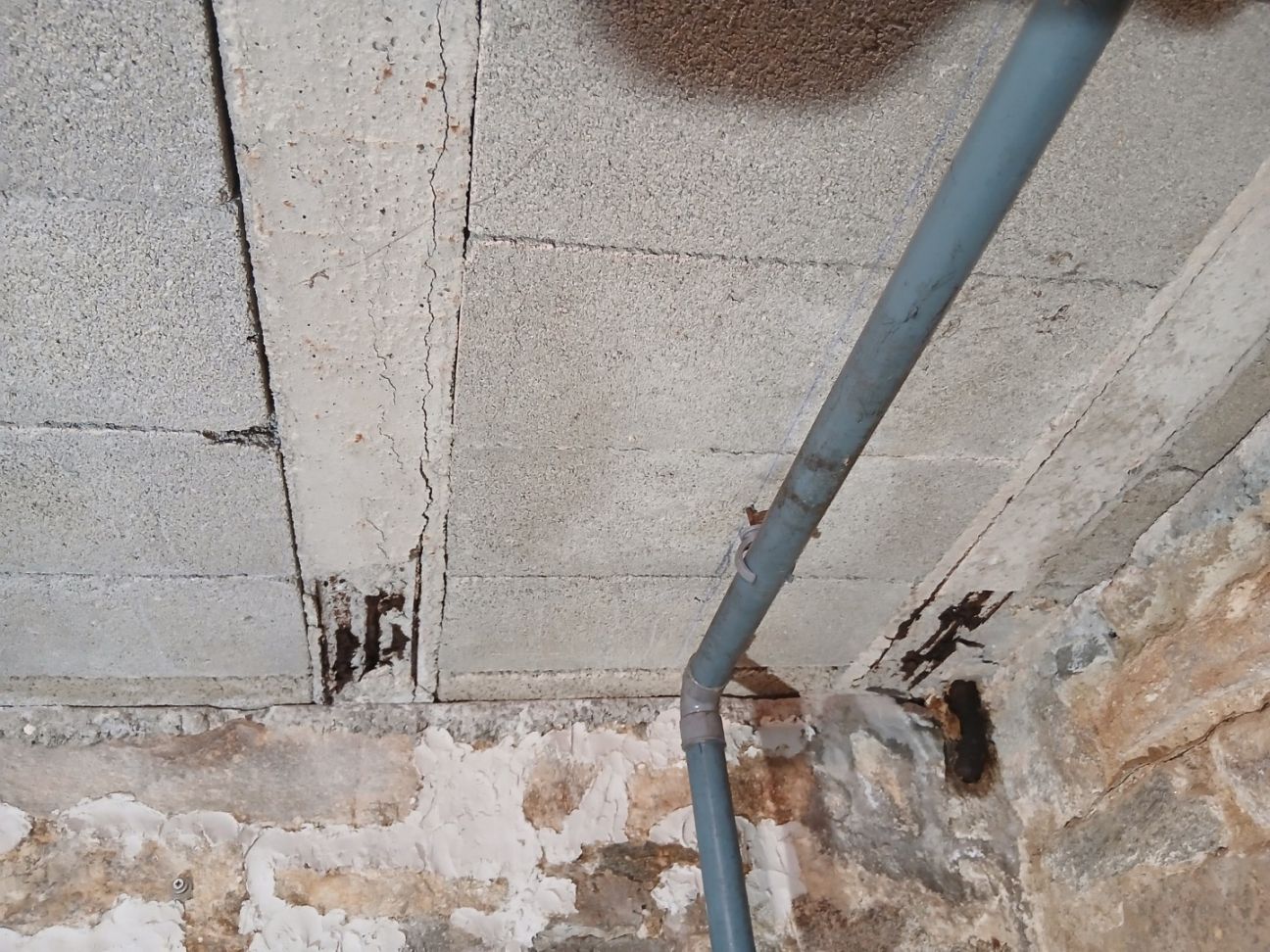 Corrosion des armatures des poutrelles d'un sous-sol